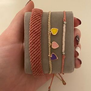 3 adjustable pink bracelets from Pura Vida
